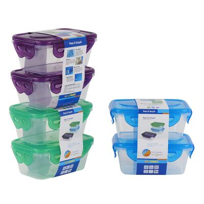 Pac-it Container With Lids Rectangle 2 x 250ml