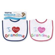 Baby King Grandma Loves Me Bib 1 count: $5.00