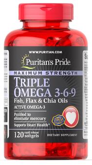 Puritan's Pride Maximum Strength Triple Omega 3-6-9  120 Softgels: $45.00