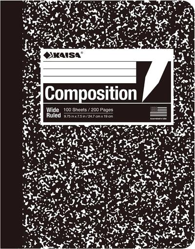 Kaisa Composition Notebook Wide Ruled 100ct: $6.00