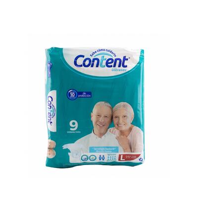 Content Adult Diaper Ultrasec Large 9 ct