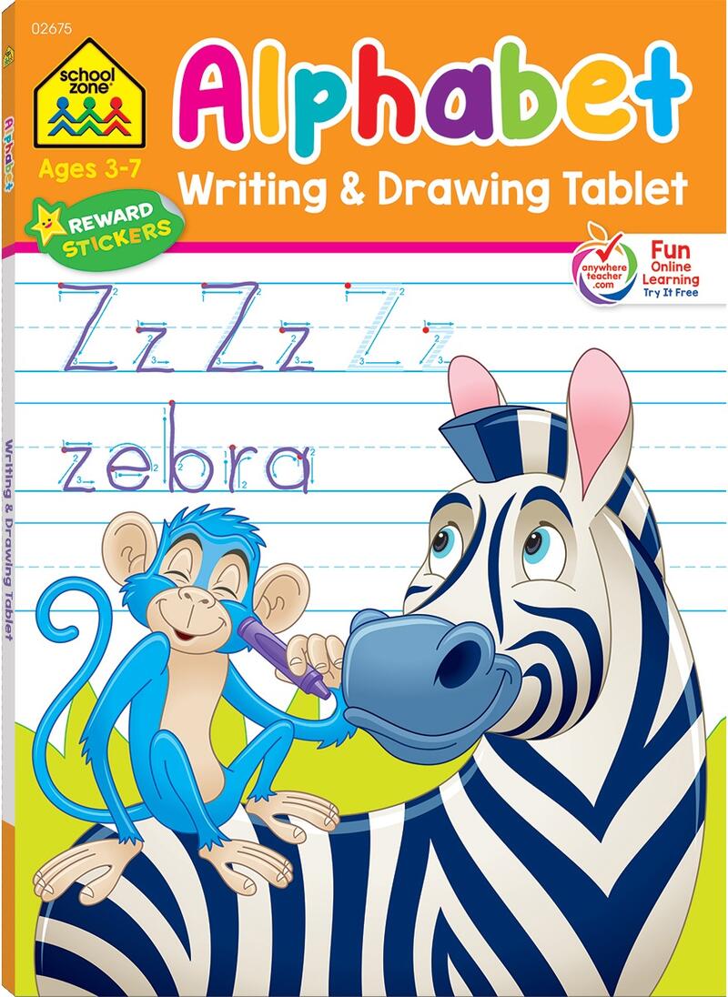 School Zone Writing And Drawing Workbook Tablets Alphabet