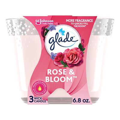 Glade 3 Wick Candle Rose And Boom 6.8oz
