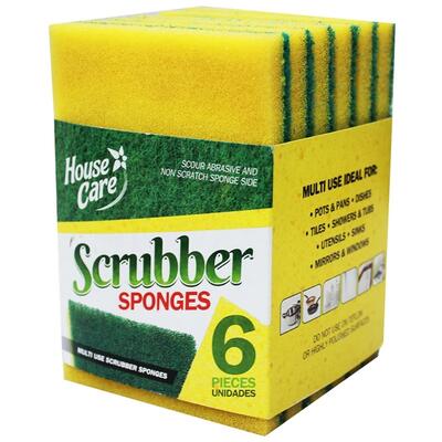 Housecare Scrubber Sponges 6pcs: $5.00