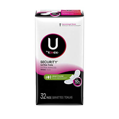 Kotex Security Ultra Thin Pads Heavy 32 count