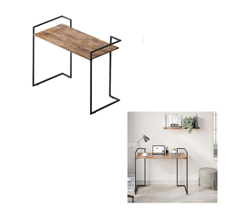 Urbundy Small Industrial Desk Engineered Wood & Metal 1 count