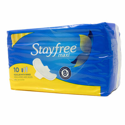 Stayfree Maxi Pads Regular With Wings 10ct: $6.85
