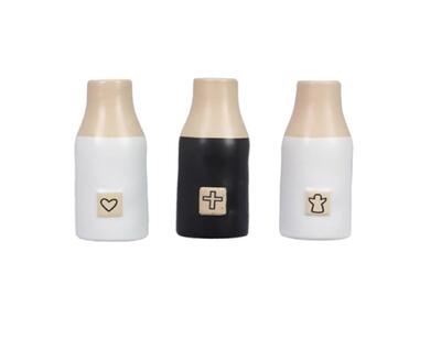 Inspirational Ceramic Vase 1.81x1.81x4.53 Assorted