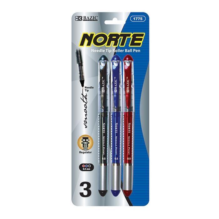 Bazic  Norte Asst. Color Needle-Tip Rollerball Pen