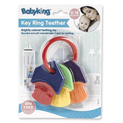 Baby King Key Ring Teether 0 -18 Months 1 count