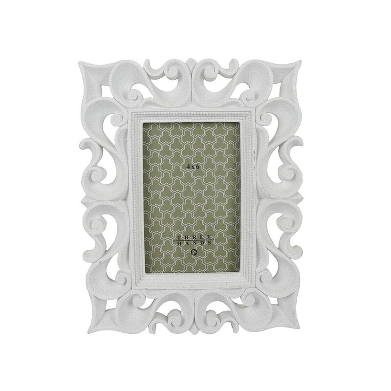 Three Hands Table Top Picture Frame White Resin