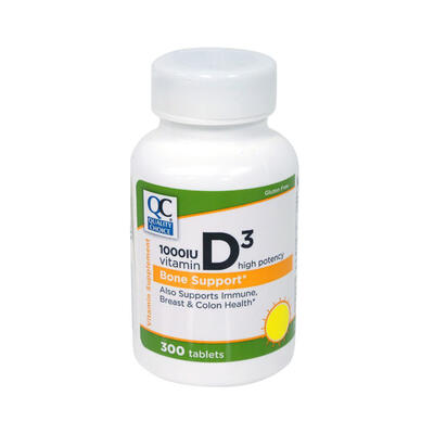 QC Vitamin D3 25mcg Tablets 300ct