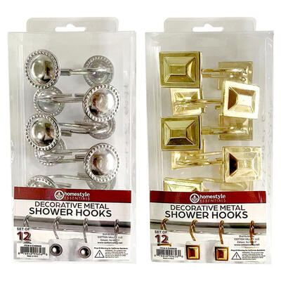 Homestyle Essentials Decorative Metal Shower Hooks