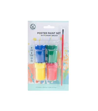 Supply Line Primary Poster Paints With Brush 18ml