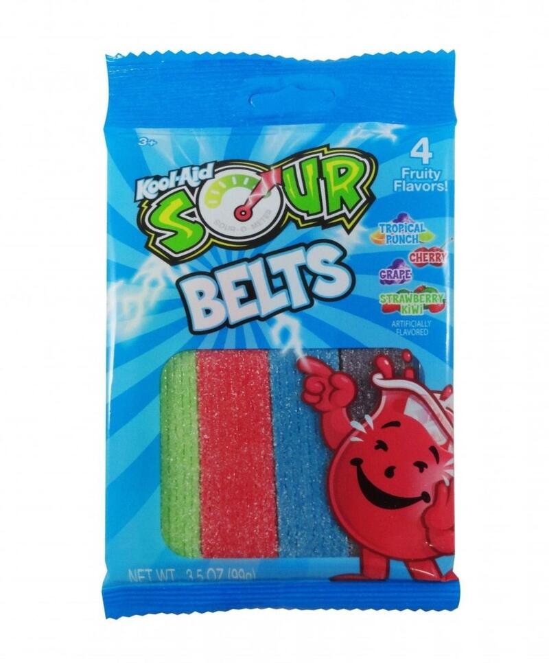 Kool Aid Sour Belts 4 Fruity Flavors 3.5oz