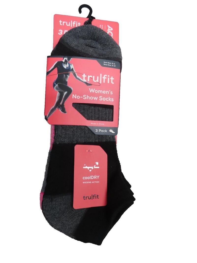 True Fit Ladies 9-11 No Show Spandex Socks Asst