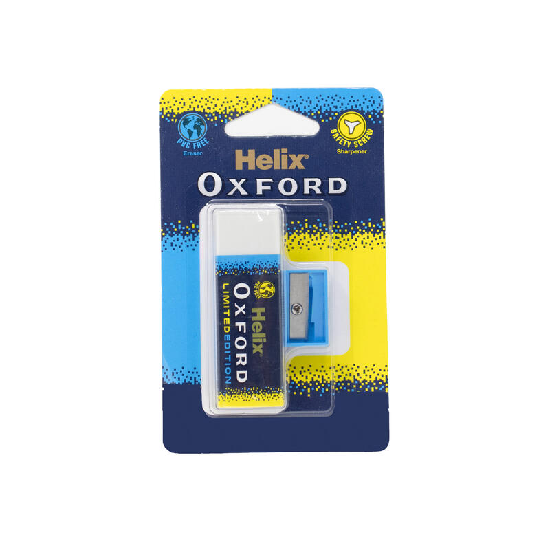 Helix Oxford Twin Pack Eraser and Sharpener Blue: $1.99