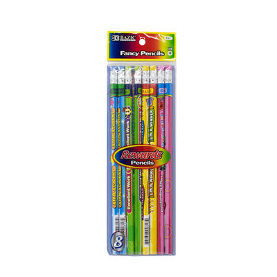 Bazic Reward and Incentive Wood Pencils with Eraser 8ct: $5.00