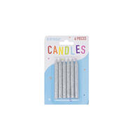 Birthday Candles Silver 6 ct: $3.00