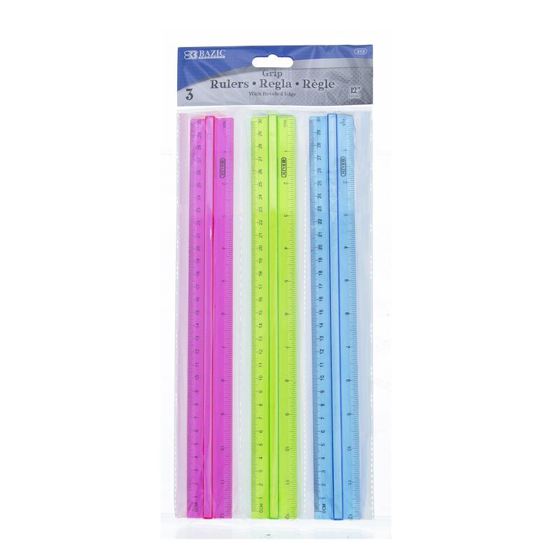 Basic Ruler With Handle Grip Assorted 12