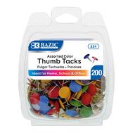 Bazic Thumb Tacks Assorted Color 200 ct: $4.01