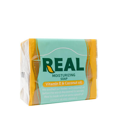 Real Moisturizing Soap Vitamin E & Coconut Oil 125g x 3 pack