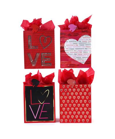Large Valentine Hot Stamp Gift Bag Love You Always Assorted 1 count