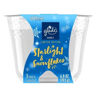 Glade 3 Wick Candle Starlight & Snowflakes