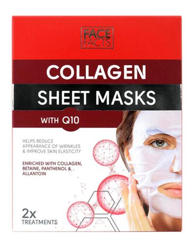 Face Facts Collagen With Q10 Sheet Masks Treatments 2 pack