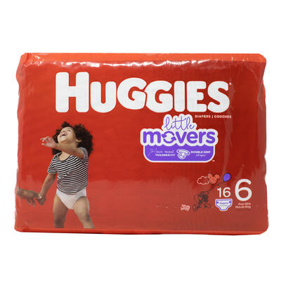 Huggies Little Movers Diapers Jumbo Pack Size 6 16ct: $59.20