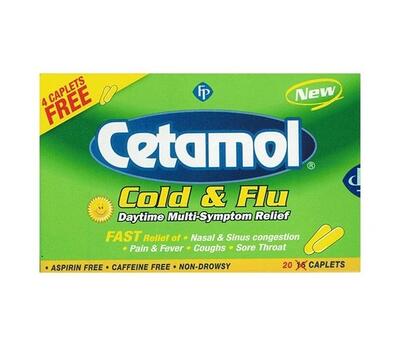 Cetamol Cold And Flu  Day Time Non Drowsy 20  Capsules