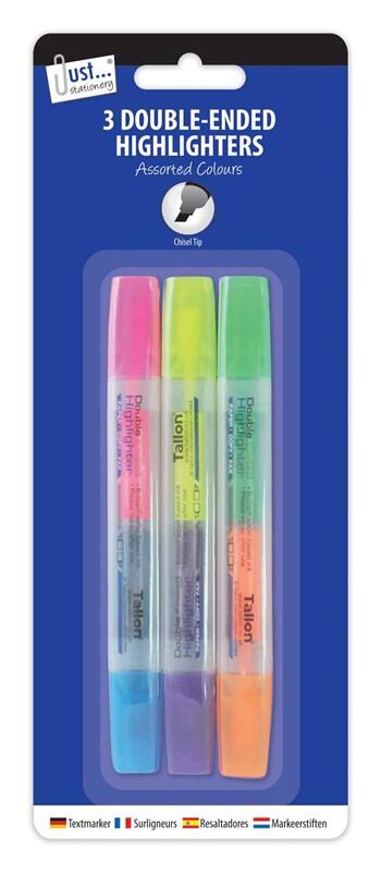 3 Double Ended Highlighters 6 Colours: $5.00