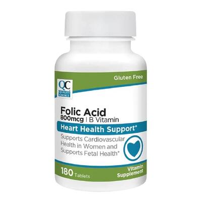 Quality Choice Folic Acid Heart Health Support 180 Tabs