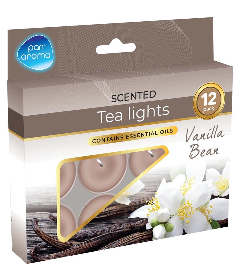 Pan Aroma Scented Tea Lights Vanilla Bean 12pk