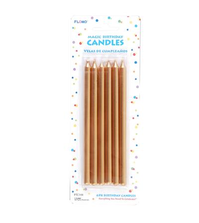 Gold Metalic Birthday Candle 6 pack: $6.00