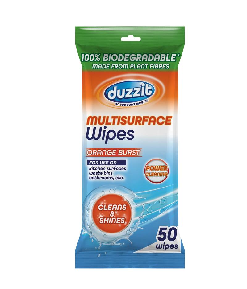 Duzzit Biodegradable Multisurface Wipes Orange 50 wipes