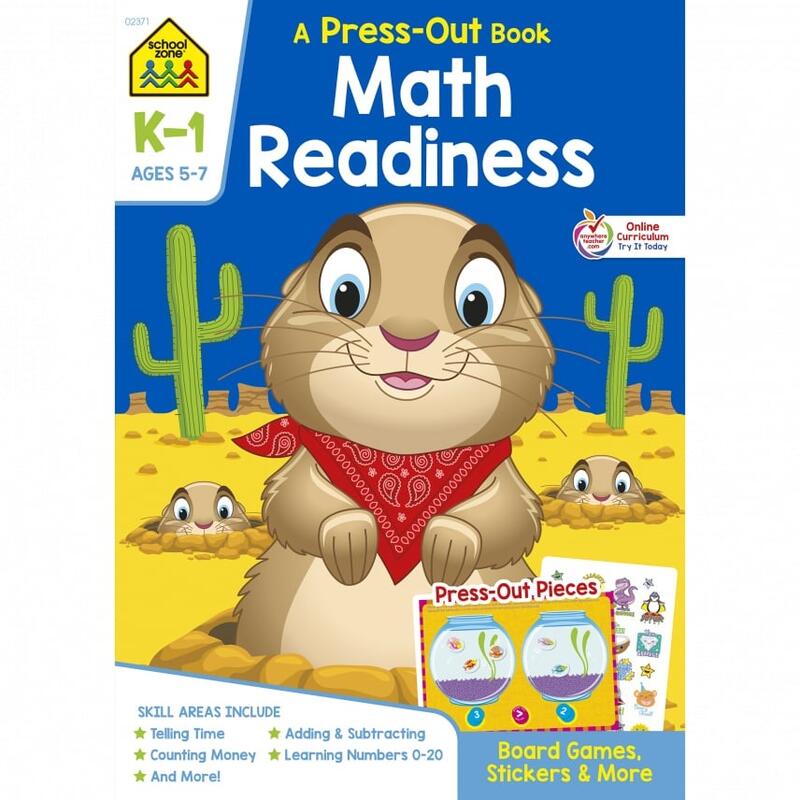 School Zone Press Out Ages 5 to 7 Book Math  Readiness: $7.00