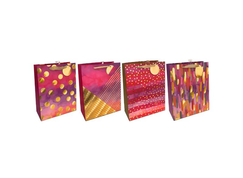 Paper Bag Cool Tone Pink Medium Assorted 1 count