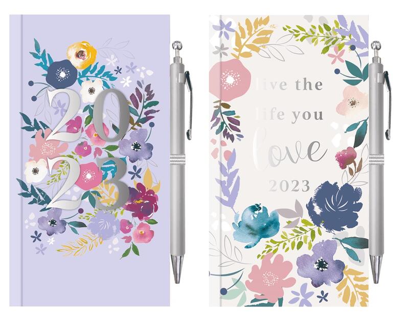 2023 Vintage Floral Slim Diary & Pen