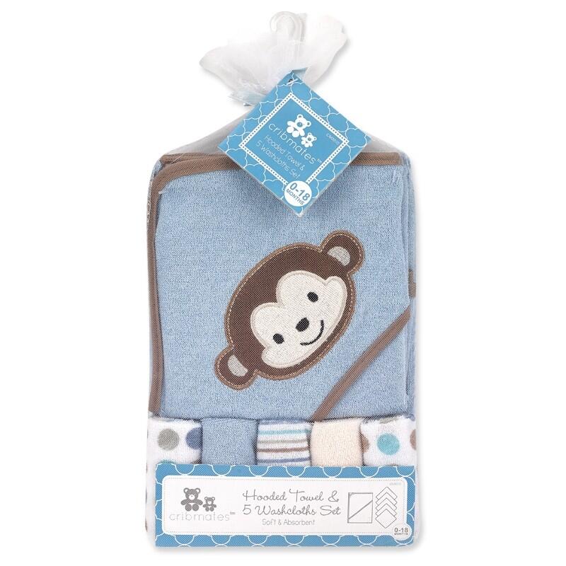 DIS Regent Baby Crib Mates Hooded Towel and 5 Wash Cloth: $15.00