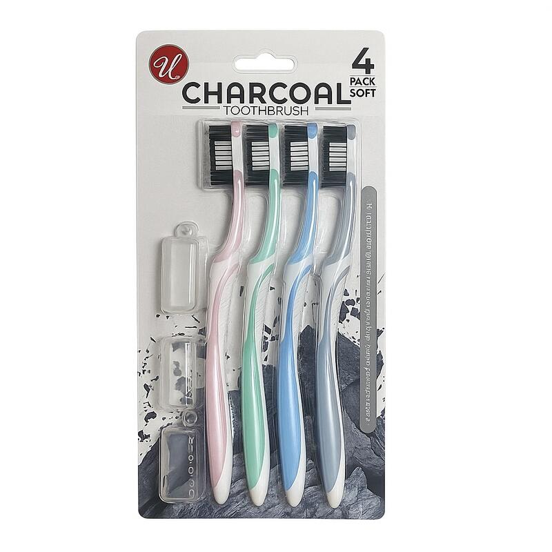 Charcoal Tooth Brush Soft 4pk