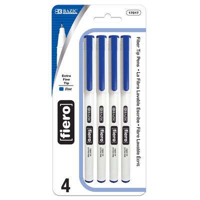 Bazic Fiero Fiber Tip Fineliner Pen Blue  4 ct: $6.00