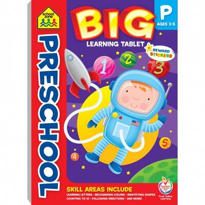 School Zone Preschool Big Learning Workbook Tablets   Ages 3 to 5: $29.00