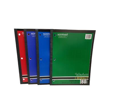 Wireless Wide Ruled Notebook80 Sheets: $1.00