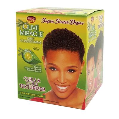 African Pride Olive Miracle Deep Conditioning  Curls & Coils Texturizer Kit: $25.00