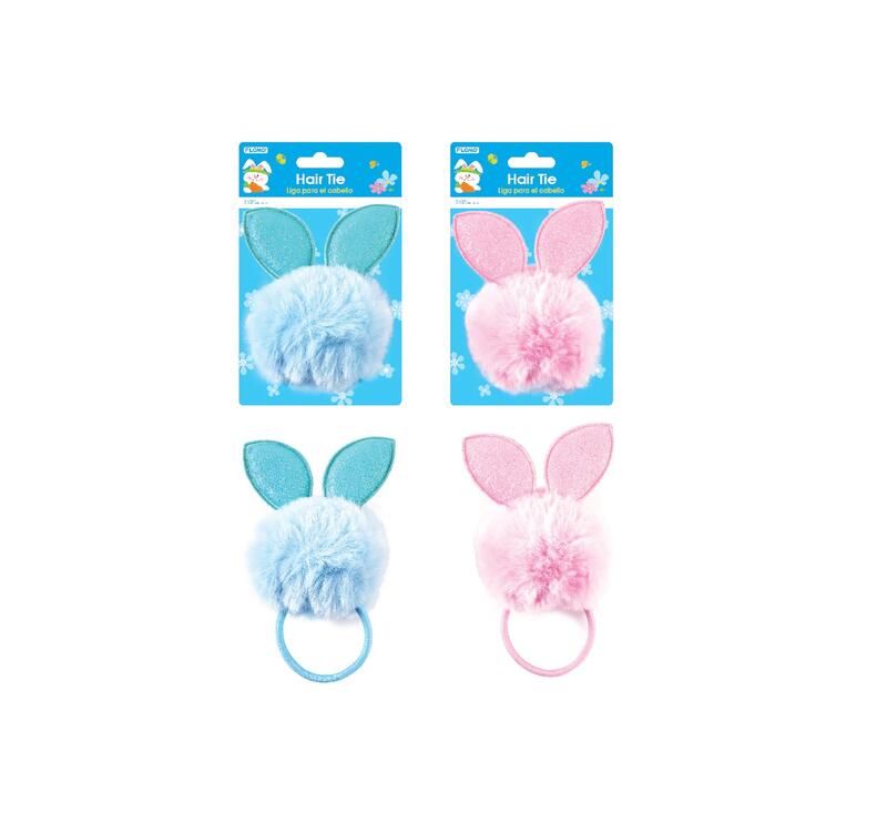 Easter Bunny Pompom Hair Tie Assorted 1 ct