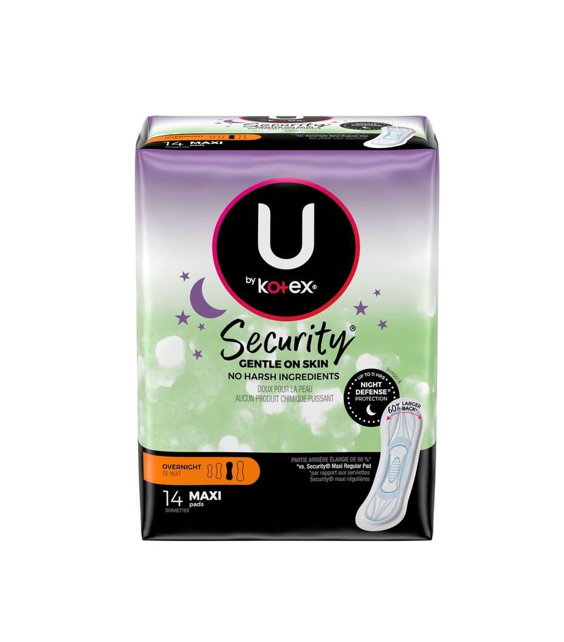 U By Kotex Maxi Pads Overnight 14 count: $20.40