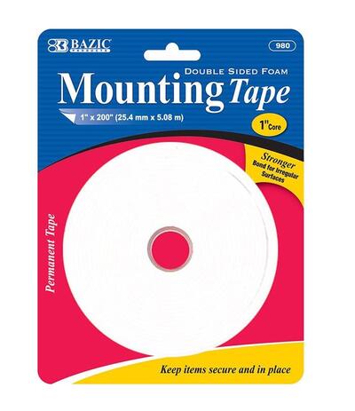 Bazic #980 1'x200' Double Sided Foam Mounting Tape