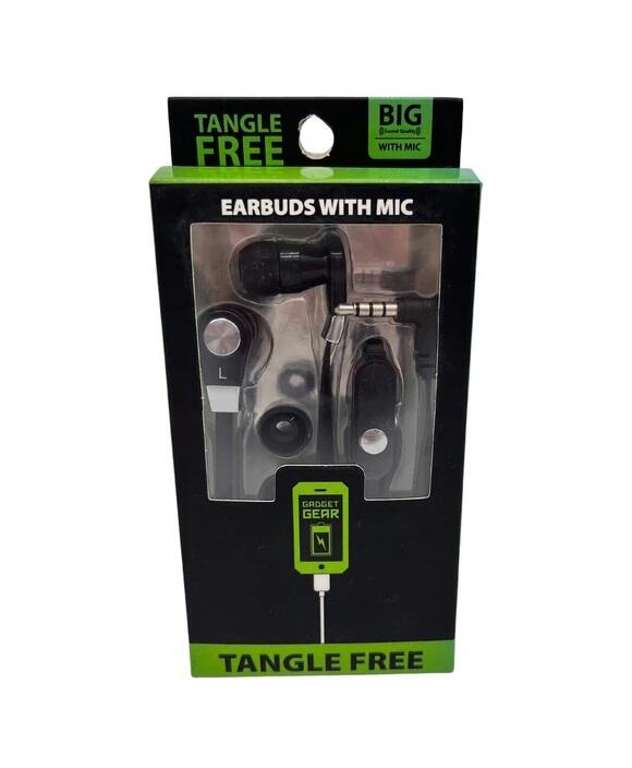 Gadget Gear Tangle Free Earbuds With Mic 1 count: $8.00