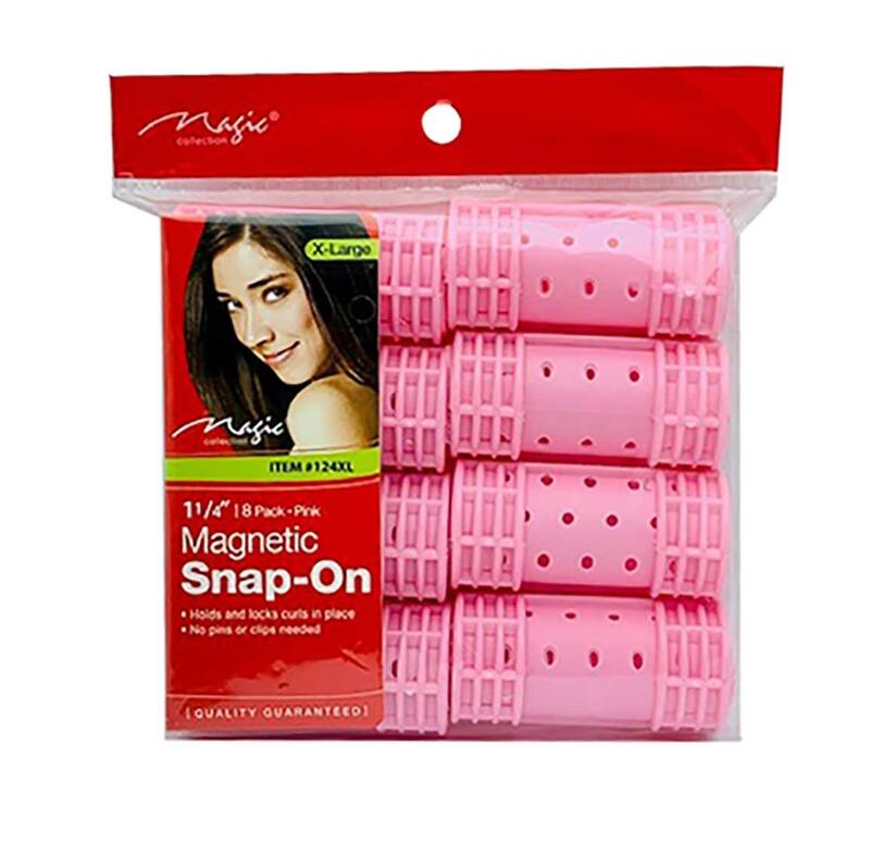 Magic Magnetic Snap-On Rollers Pink Large 8 pack